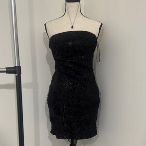 Privy Black Strapless Dress